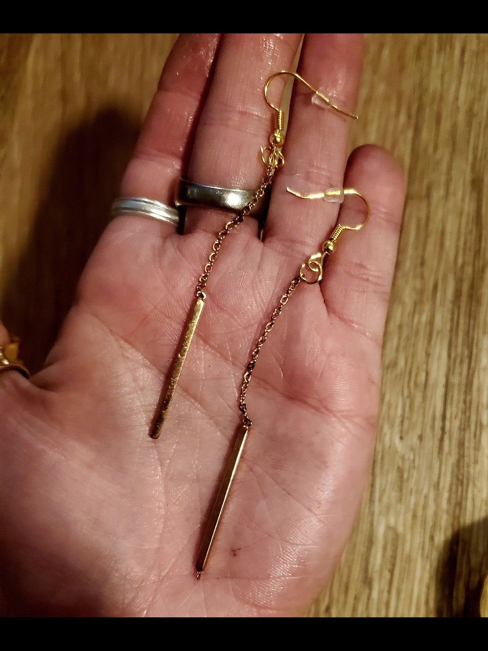 Handmade Gold Drop Bar Dangle Earrings - Women Jewelry